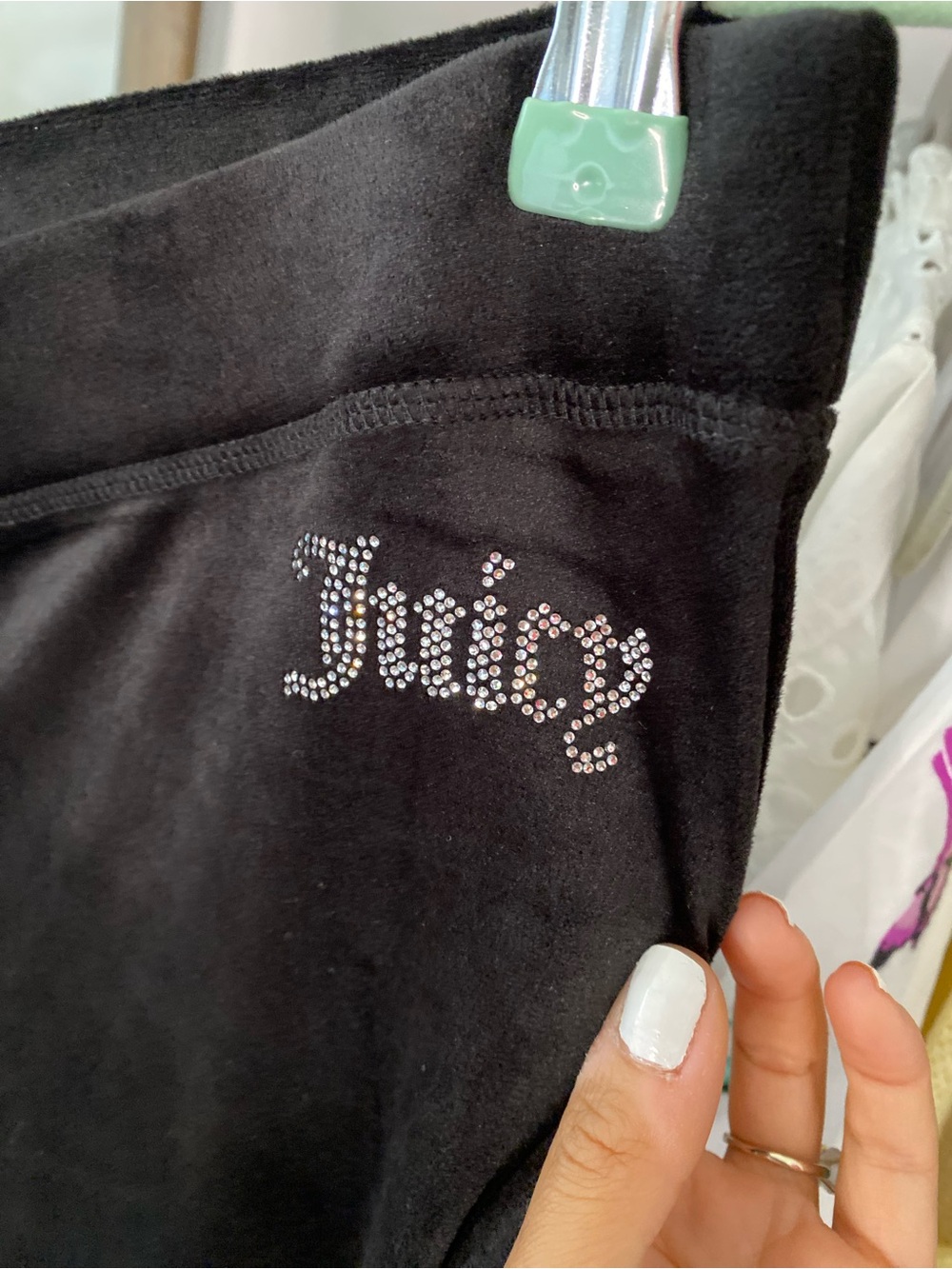 JUICY COUTURE Black Velour Pants & Hooded Sweatshirt Set with Silver JC Logo! 🖤 - Picture 14 of 16